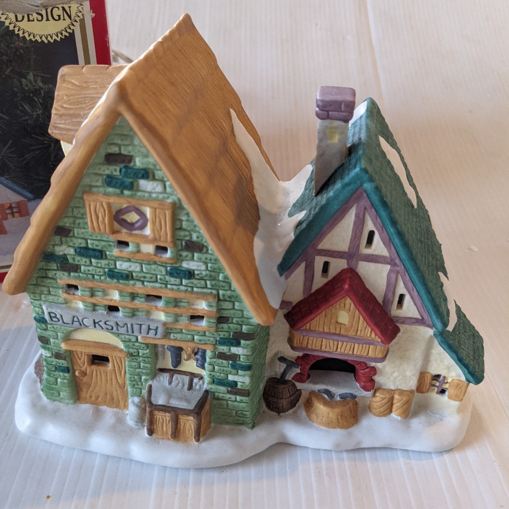 Dickens Village Collectibles Blacksmith Porcelain Lighted House Towne Series - Picture 3 of 15